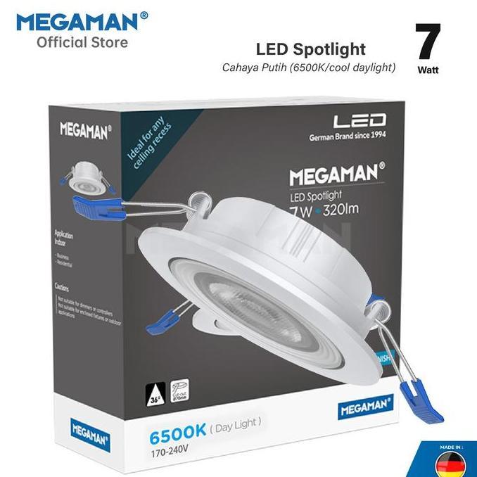 Sale Lampu Sorot Led 7 Watt Spotlight Megaman Mqtl2048 2,5" 170-240V 6500K Putih Kebiruan