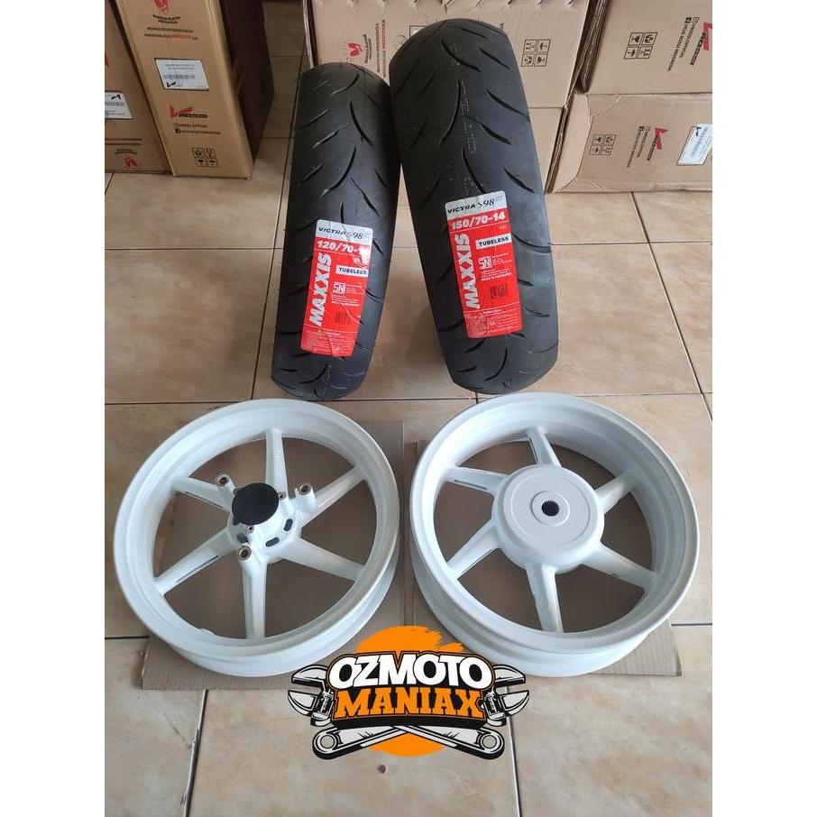 Wheel Set Velg Vrossi Sanca Aerox 155 + Ban Pirelli Diablo Rosso