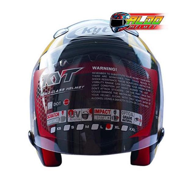 HELM KYT DJ MARU MOTIF #11 YELLOW GUN METAL #HELM KYT ORIGINAL #KYT HALLFACE CEWEK COWOK