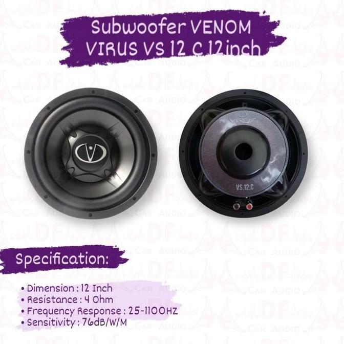 Subwoofer Venom Virus VS12C 12inch [DF CAR AUDIO]
