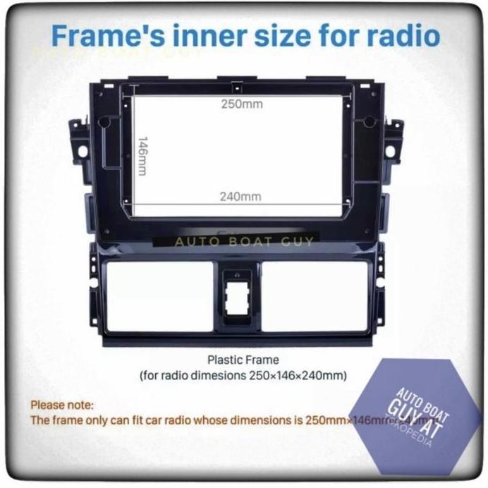 Frame Headunit Vios Limo Gen 3 Gen3 OEM Style No Gap Android 10 Inch