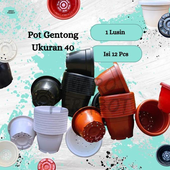 GROSIR 1 Lusin Pot Gentong Ukuran 40 / Pot Besar / Pot Jumbo / Pot Vinca / Pot Tanaman / Pot Bunga /