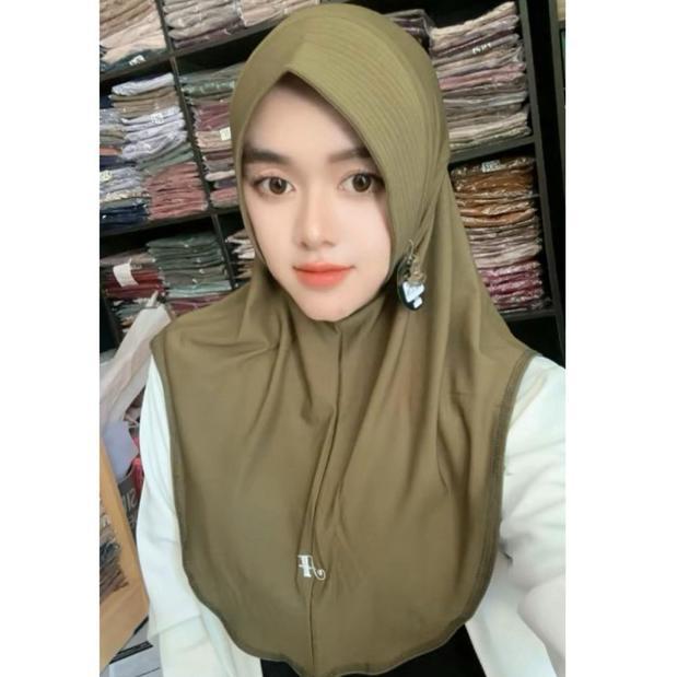 Promo buka 855 JILBAB AL FAEZYA SOFTPED FLOW POLA OVAL DEX SPORTY NUTUP DADA DEWASA TANGGUNG SIZE S 