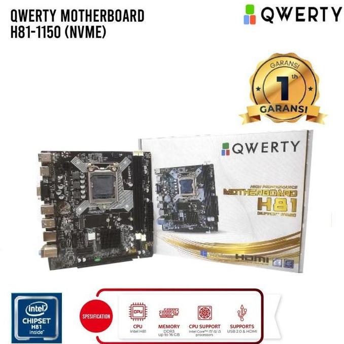 NEW Qwerty H81 NVME Motherboard (DDR3, LGA 1150)