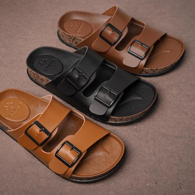 Brody Bravo Sandal Pria Casual Sandal Slop Puyuh Kekinian Model Birken Ban Dua Karet