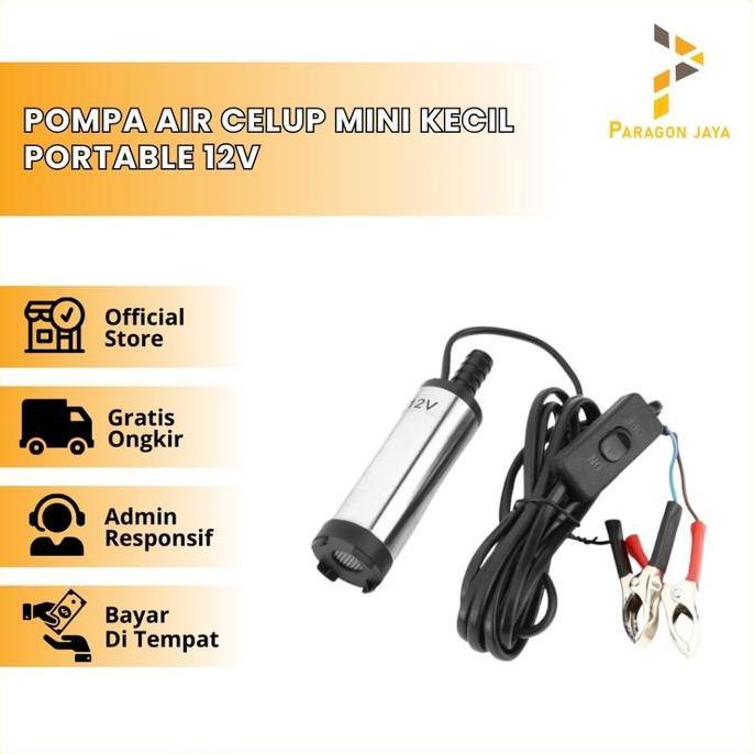 VERNIZCO Pompa Air Celup Mini Kecil Portable 12v Diesel Pump Mini Air Minyak