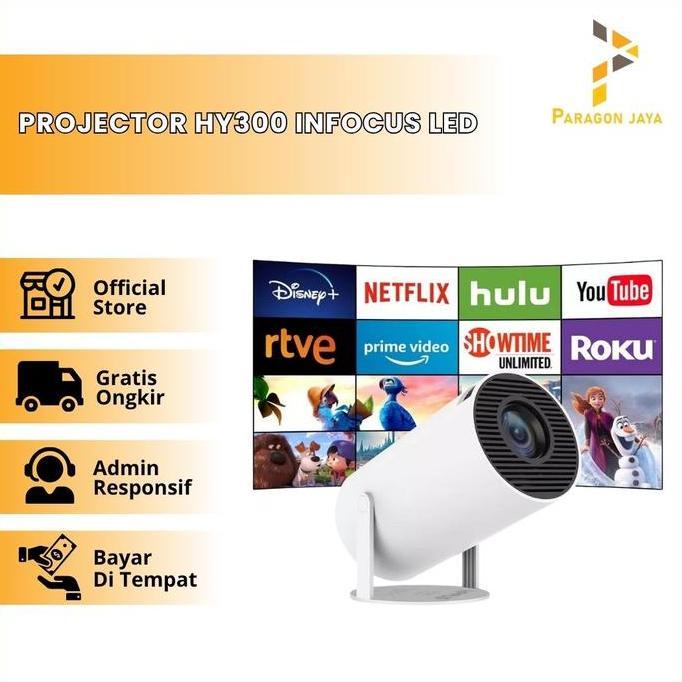 VERNIZCO Projector HY300 Infocus LED Proyektor 4K Wifi6 Dualband