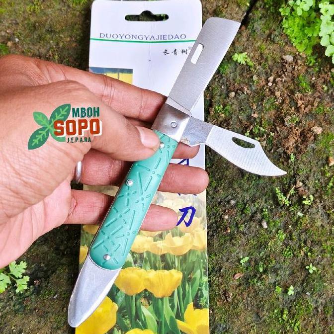 (PE) Alat bonsai dan berkebun, Pisau Okulasi, Pisau Lipat 3 in 1