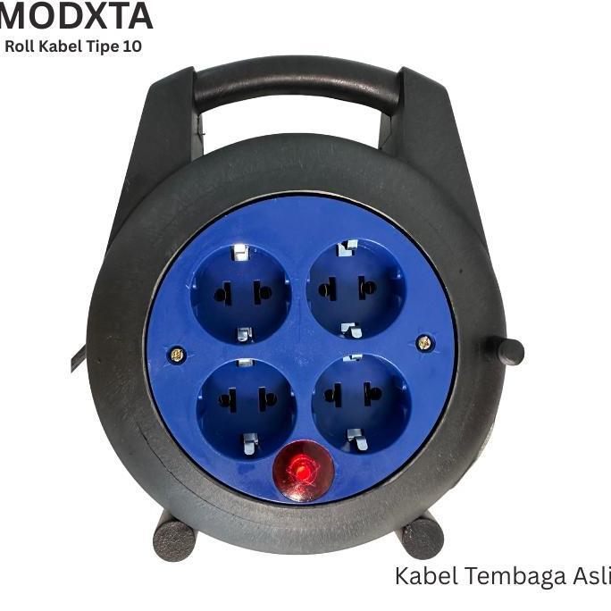 Promo Modxta Roll Kabel Tipe 10 Kabel Roll Panjang Kabel 6 Meter Lampu Indikator / Stop Kontak Plus 