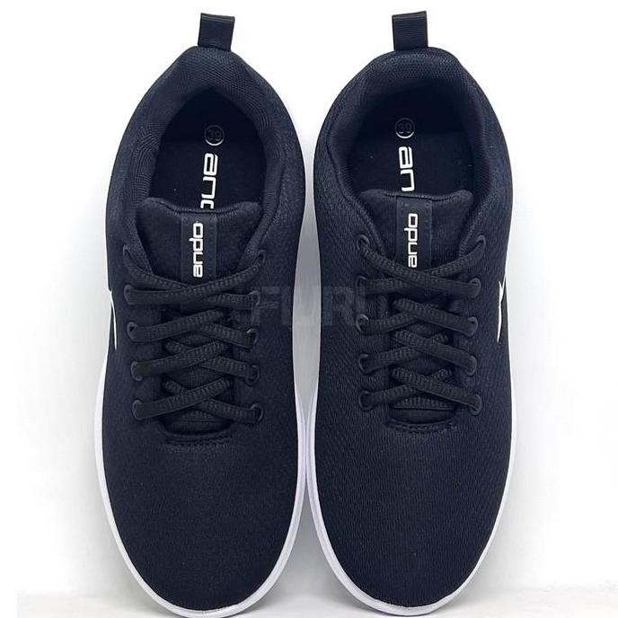 Ando Pino 39-43 Hitam Putih Sepatu Olahraga Sport Running Pria