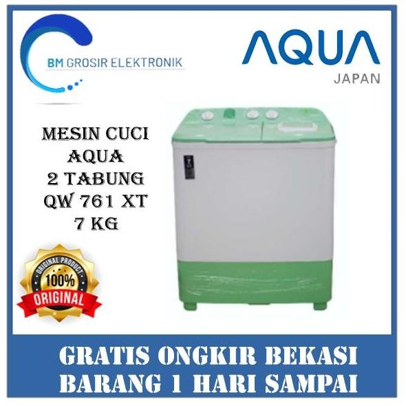Promo AQUA MESIN CUCI QW 761 XT 7 KG MESIN CUCI 2 TABUNG COD