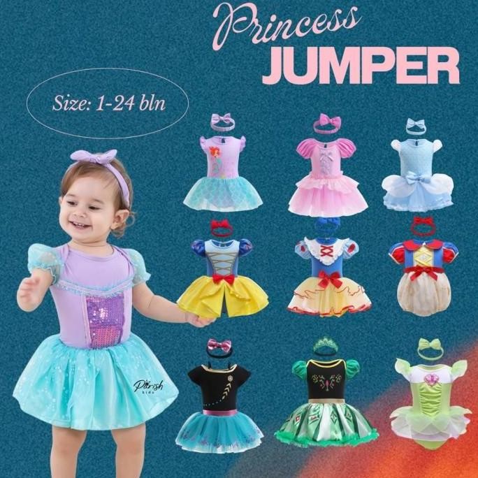 Elsa Anna Frozen Princess Baby Jumper / Romper Bayi Kostum dress