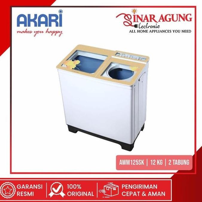 Promo AKARI AWM125SK / AWM-125SK MESIN CUCI 2 TABUNG - GARANSI RESMI COD