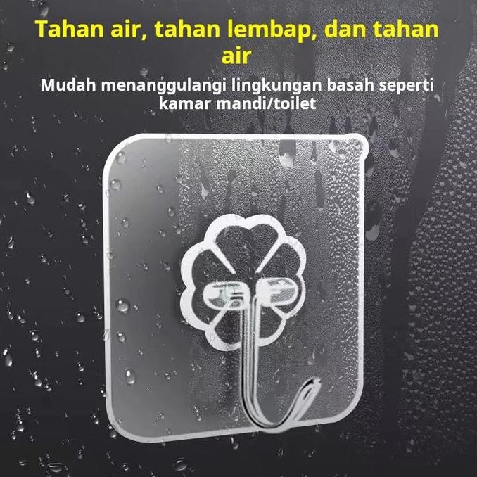 Promo Gantungan Plastik Transparan Tahan Lama Gantungan Dinding Tanpa Baut Dengan Lem Kuat Untuk Kam