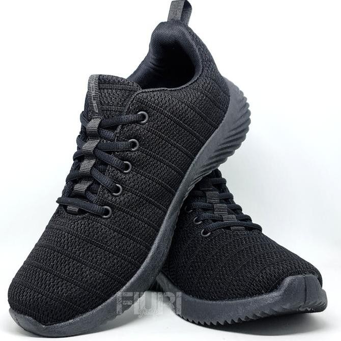 Ando Irvine 39-43 Full Hitam Sepatu Lari Fitnes Senam Pria