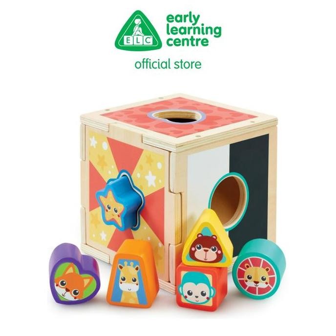 ELC Wooden Shape Sorter - Mainan Edukasi Balok Kayu Anak Bayi