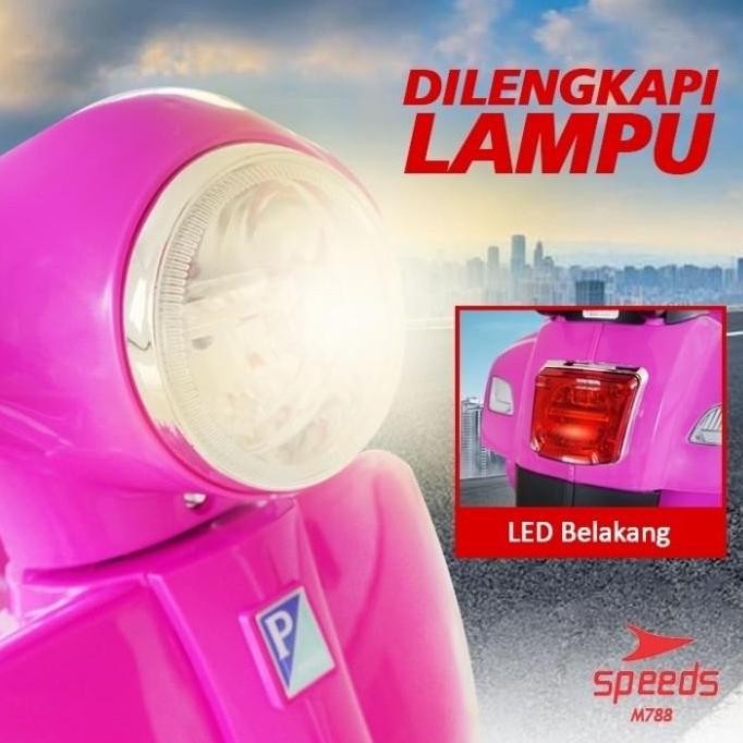Mainan Anak Perempuan laki Motor Listrik AKI VESPA MINI PIAGGIO M788