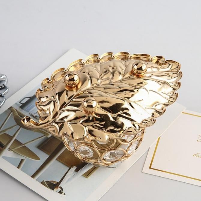 Tempat Lilin Dekorasi Bulat Kristal Elegant/Tempat Lilin Kristal Tempat Lilin Logam Kreatif Ornamen