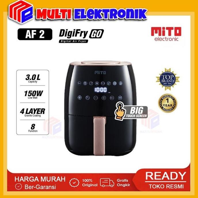 Promo Mito Air Fryer Go AF2 - Digital Air Fryer Mito AF2 - Air Fryer Mito AF 2 - Low Watt Air Fryer 