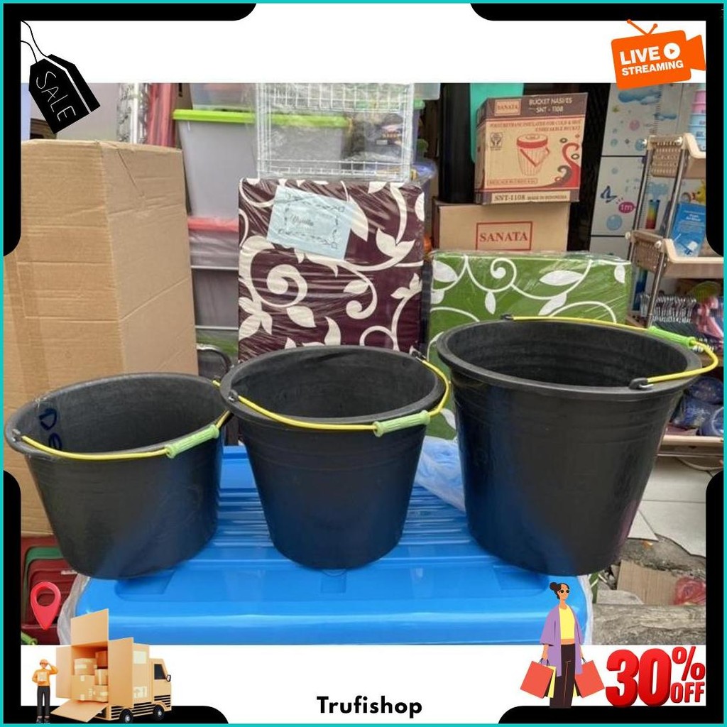 New Ember Cor Karet / Ember Hitam / Ember Anti Pecah / Ember 10-15-20 Liter Terlaris