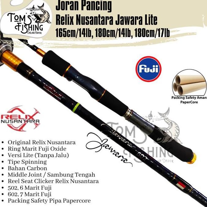 Joran Pancing Relix Nusantara JAWARA Lite (165cm / 180cm) Fuji Carbon Murah - Toms Fishing