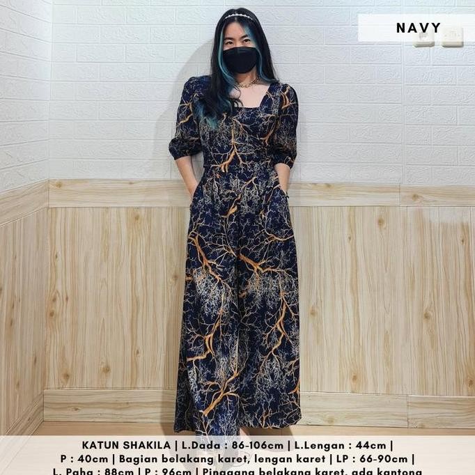 Promo 4899 Dyra Square Neck Culotte Pants One Set Atasan Fit Kantong Karet Katun Bawahan Shakila Wan