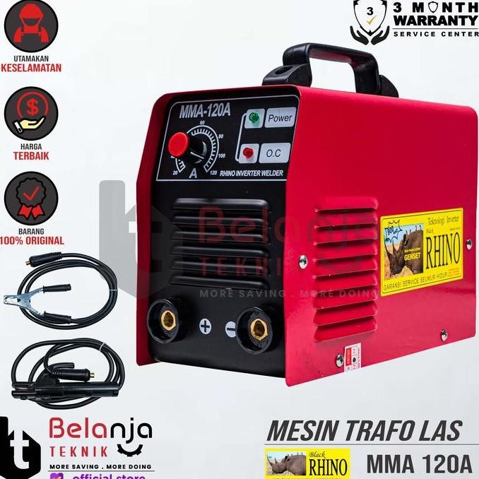 JINICHI- Mesin Travo Las Rhino 120 A 900 Watt Mesin Las Inverter Rhino 120A