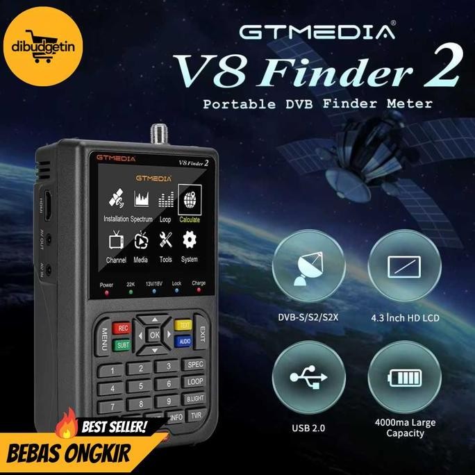 REGGIE STAR- Alat Pencari Sinyal Satelit Parabola Digital Satellite Finder - GTmedia V8 Finder2