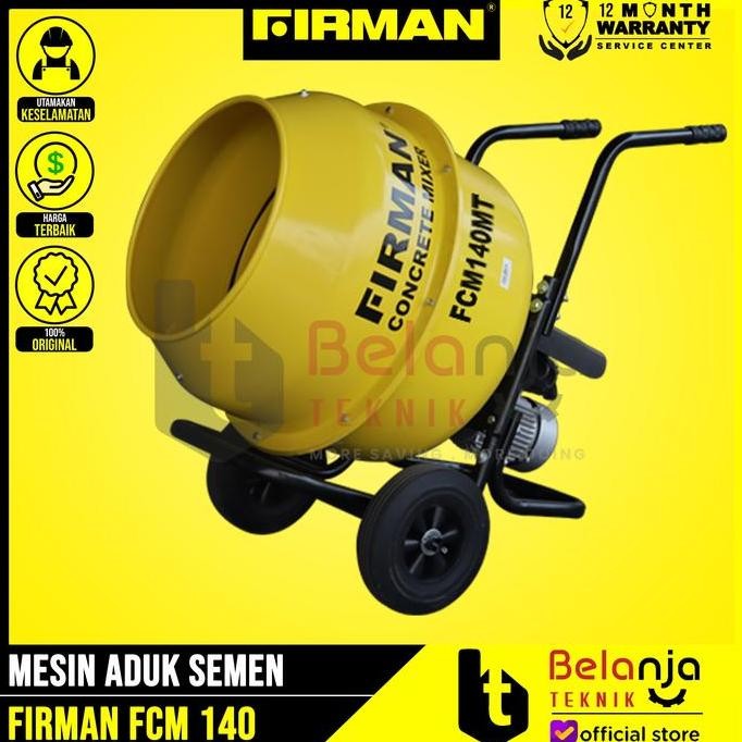 JINICHI- Firman Mesin Aduk Semen Molen 140 Liter FCM 140 MT + Dinamo 0.5 HP 1/2