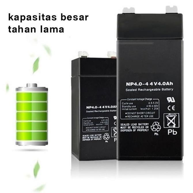 BEARERS- BATERAI AKI 4V 4AH / Baterai Timbangan Digital aki motor | baterai timbangan digital - bate