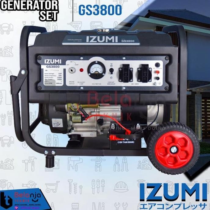 JINICHI- Izumi NLG Genset Bensin GS3800 Generator Set Listrik 2800 Watt GS 3800