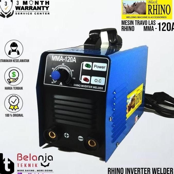 JINICHI- Mesin Travo Las Rhino 120 A 450 Watt Mesin Las Inverter Rhino 120A