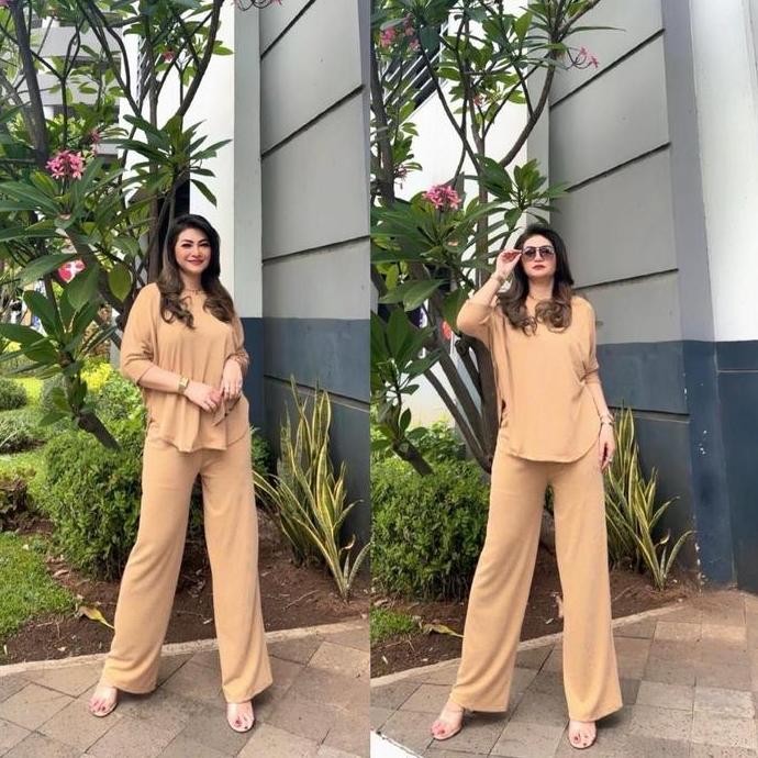 Promo Setelan Wanita Knitt Turkey Polos Oneset (Rgb) Dewasa Kulot - Baju, Celana Casual Cod