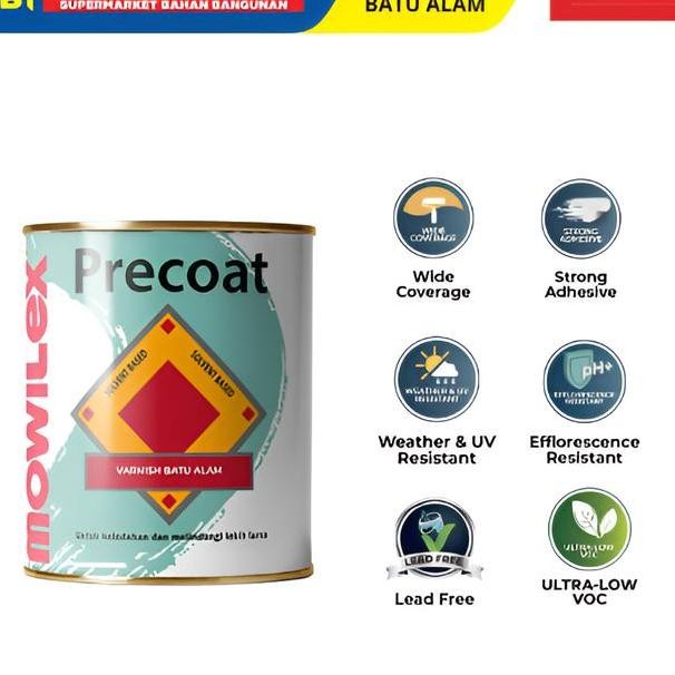 Mowilex Precoat Varnish Batu Alam Cat Vernis Batu Alam Natural Bla Hitam