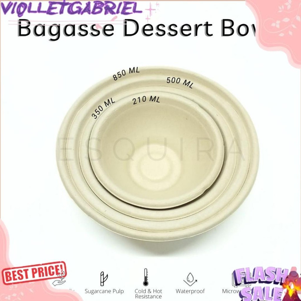 Terlaris Bagasse Dessert Snack Bowl 350 ML BG350