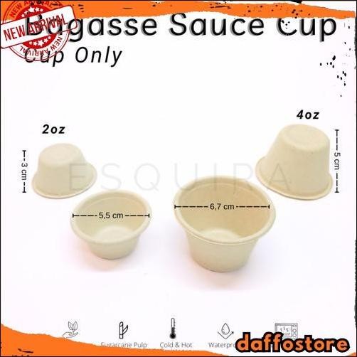 New (CUP SAJA)  Bagasse Sauce Cup 25pcs / 2oz, 4oz, 5oz