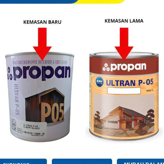 Propan Ultran Yunior P 05 Clear Gloss Politur Cat Kayu Interior Jendela Pintu Kayu 1Lt