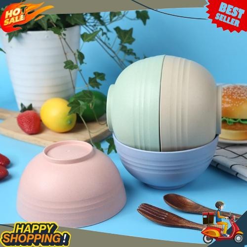 GROSIR Mangkok Jerami Warna - Warni Mangkok Wheat Straw Bowl Mangkok Plastik