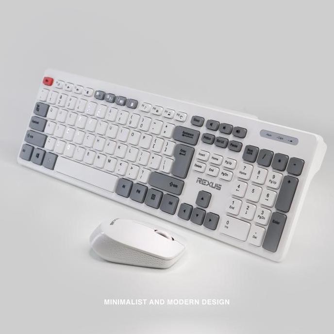 Rexus KM8 : Combo Keyboard + Mouse Wireless, Baterai Tahan Lama, Pasangan Ideal untuk Komputer Anda