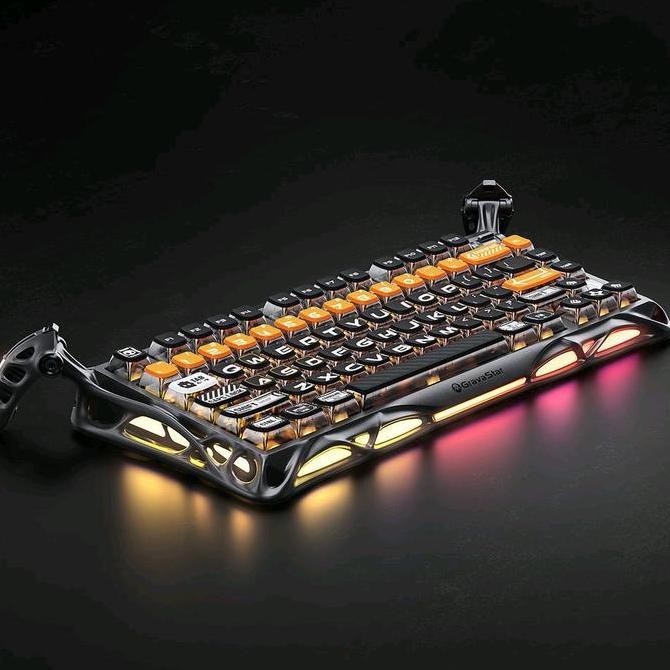 GravaStar Mercury K1 Pro CyberFlare Mechanical Wireless Gaming Keyboard Computer Keycaps