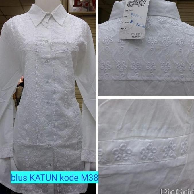 DF344>> Tunik Wanita LC Bahan Katun Bermotif Kombinasi Polos Poliester Bunga Putih Muslim Atasan Pan