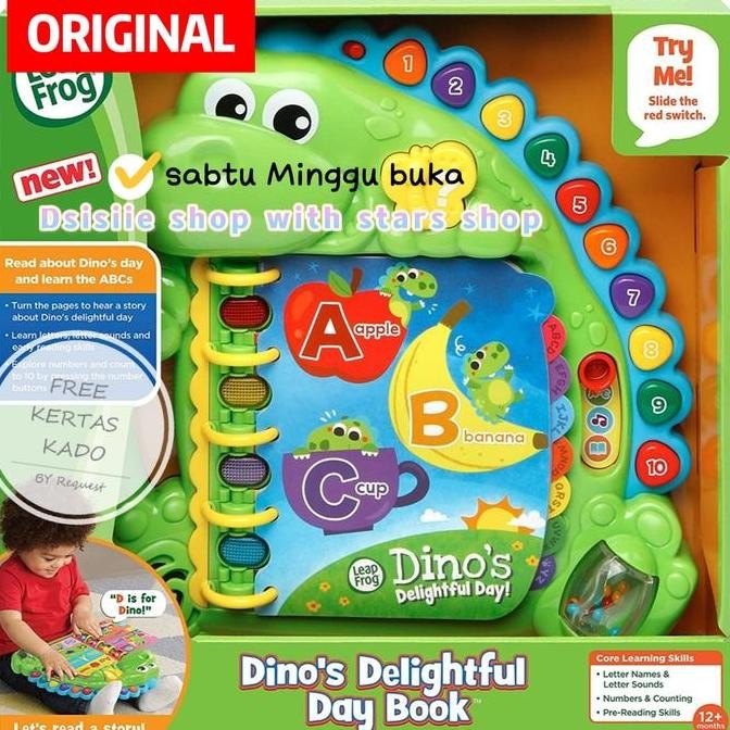 Leapfrog Dino's Delightful Day Alphabeth book original - Edukasi Bayi
