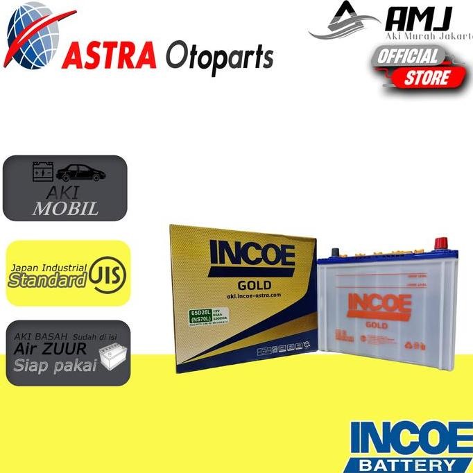 '' Incoe Gold Astra Aki Basah Mobil NS70L / 65D26L - 65Ah ''