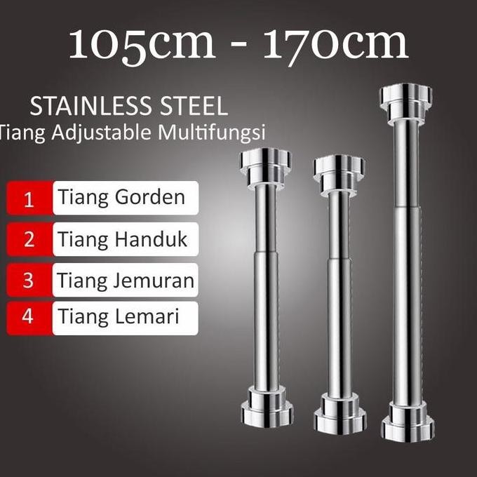 Tiang flexibek gorden, tiang fleksibel stainles , tiang gorden , tiang kolong dapur , tiang jendela