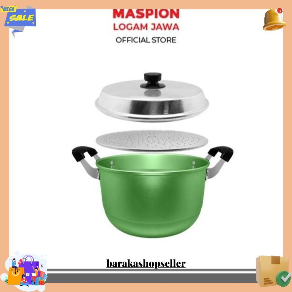 Maspion Mikado Panci Steamer Aluminium Dandang Kukusan Alcor 24 Cm Panci Kukus Warna 24 Cm Tutup Alu
