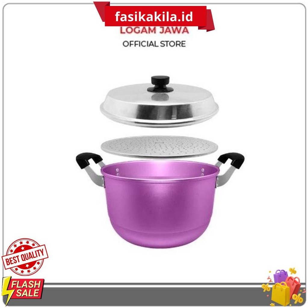 Maspion Mikado Panci Steamer Aluminium Dandang Kukusan Alcor 24 Cm Panci Kukus Warna 24 Cm Tutup Alu