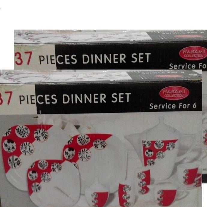 Nakami Piring Makan Set 37 Pcs / Dinner Set 37 pcs Keramik Porcelain