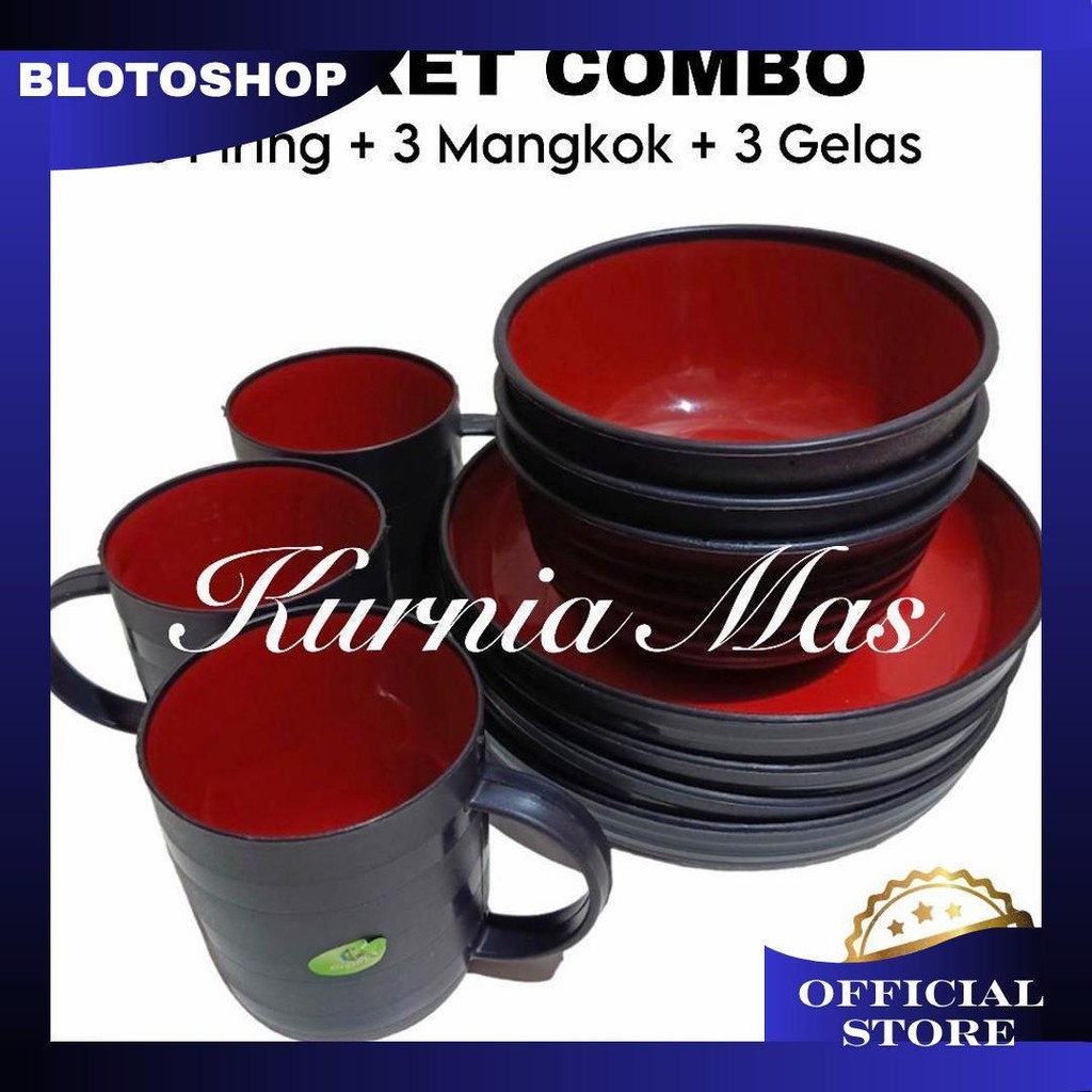 Paket Combo 9 Pcs Piring Mangkuk Gelas Ramen Mewah Ulir Mangkok Ramen Hitam Ulir Promo
