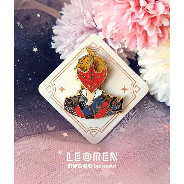 Genshin Impact - Hard Enamel Pin - Tartaglia Xiao Mask Kualitas Terbaik Harga Termurah