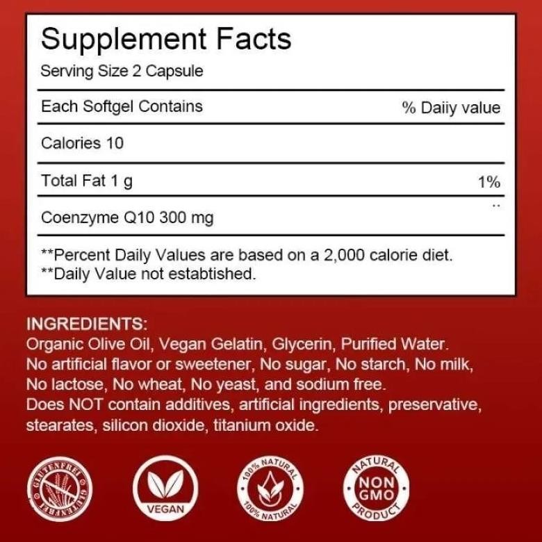 Usa Coq10 300Mg High Potency 120 Kapsul Suplemen Jantung Original